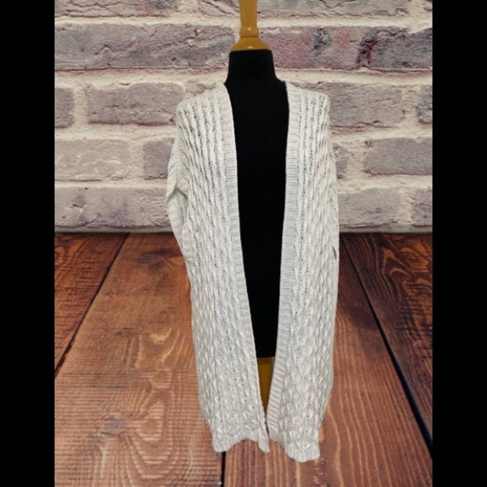 Anthropologie Mo Vint New York white cardigan sweater small